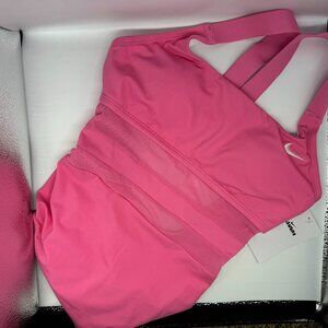 Nike Women's Mesh Pink V-Back One Piece Swimsuit Size S NWT